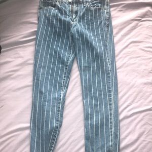 abercrombie striped jeans NWOT